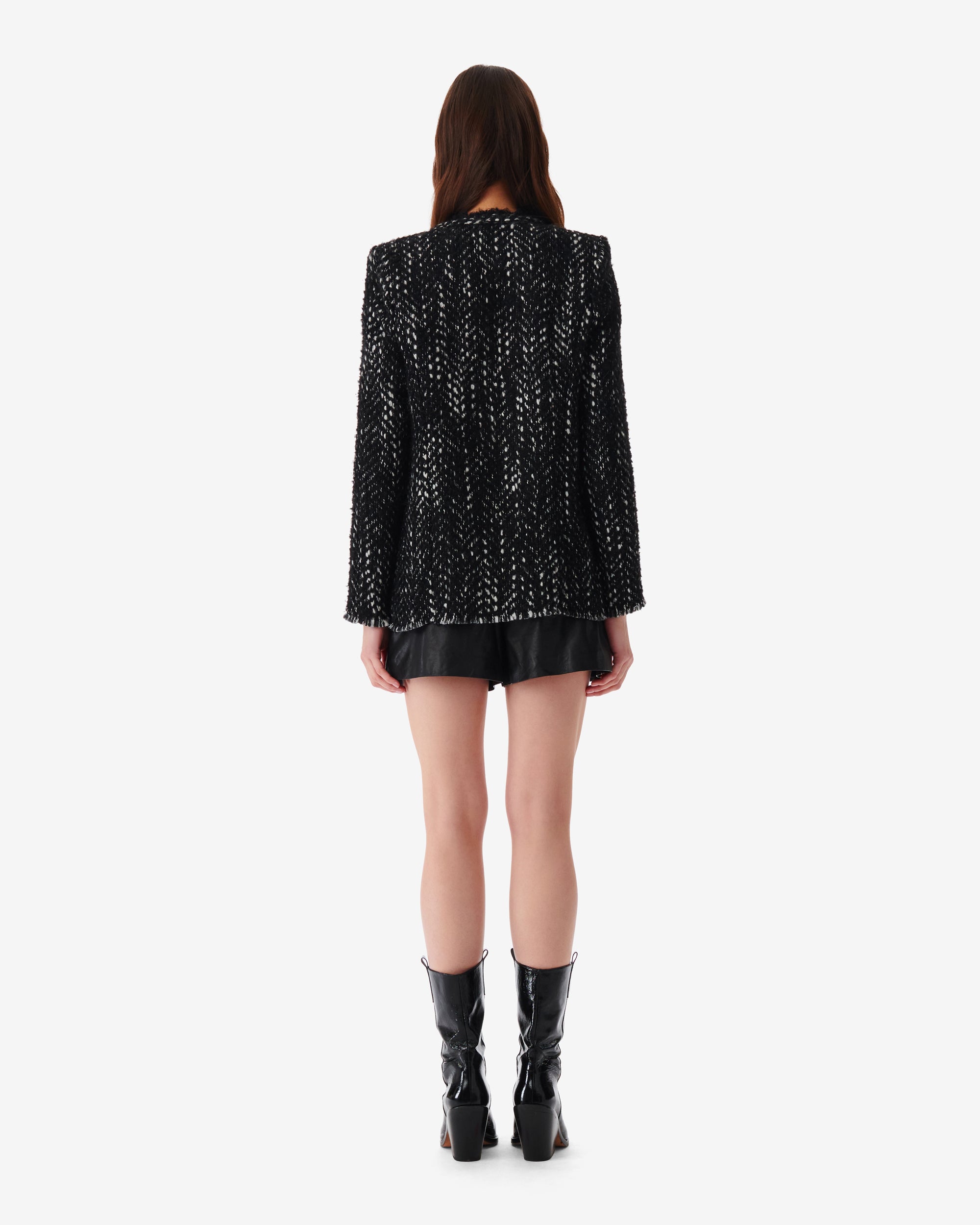 Leonard wool blend jacket - Black & White