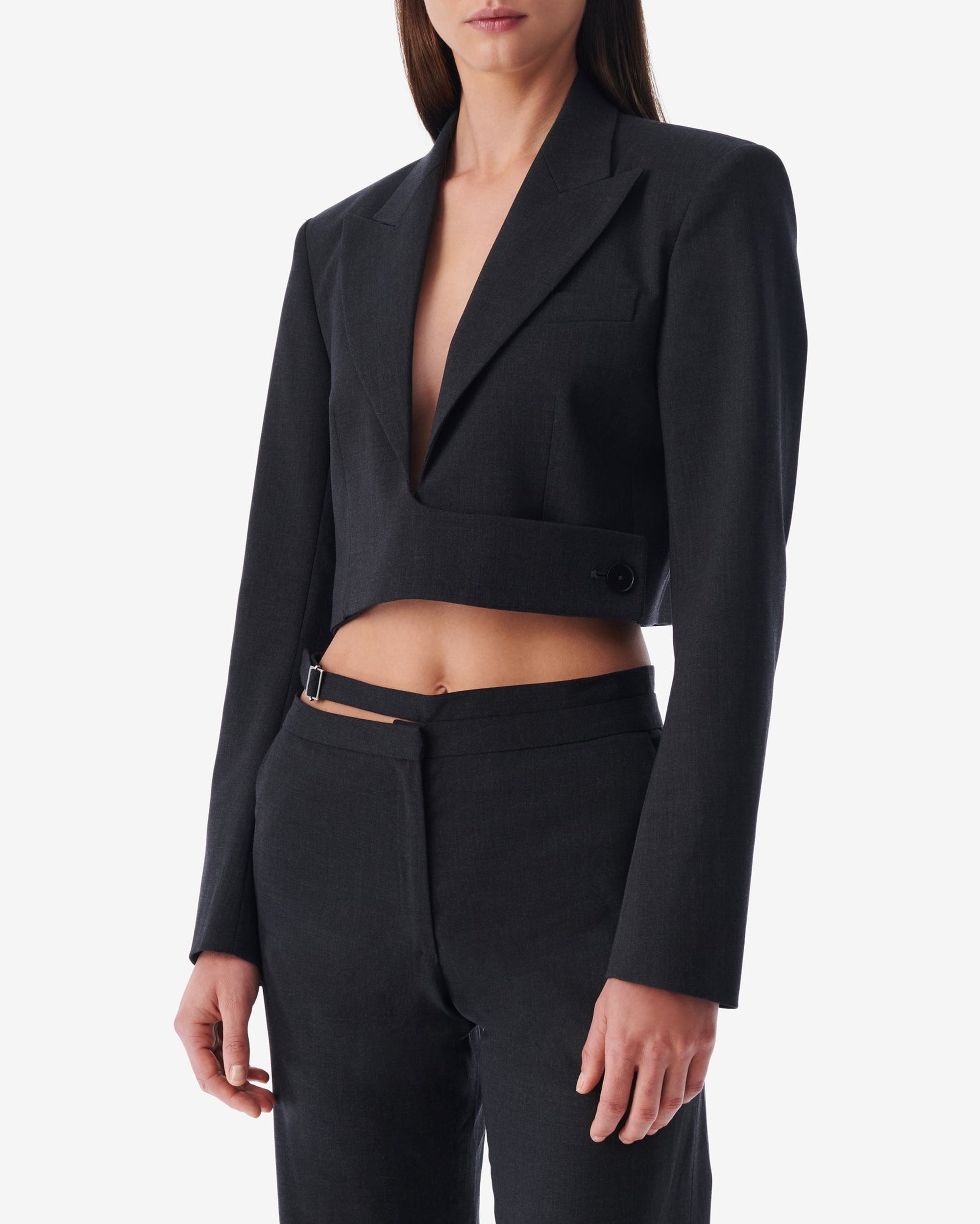 Marzena short jacket in wool - Anthracite