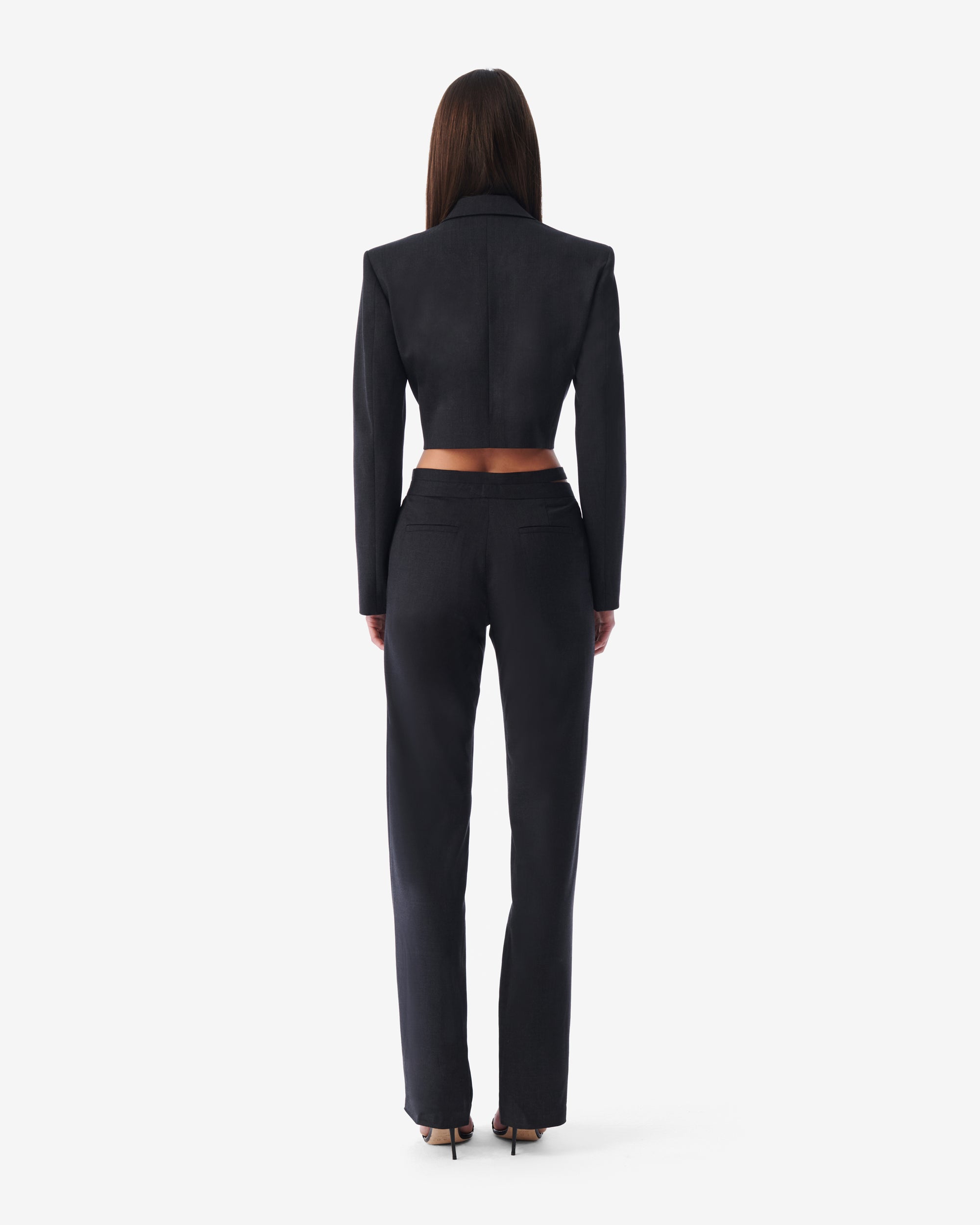 Marzena short jacket in wool - Anthracite