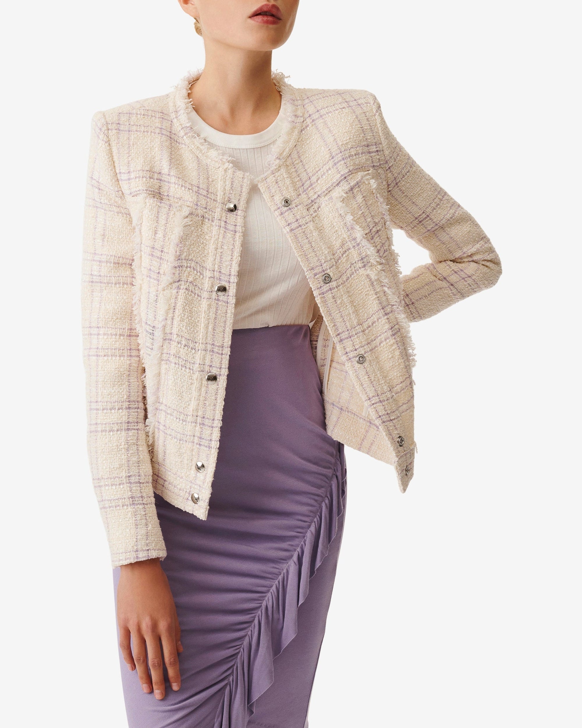 Orlanda tweed jacket - Ecru & Lilac