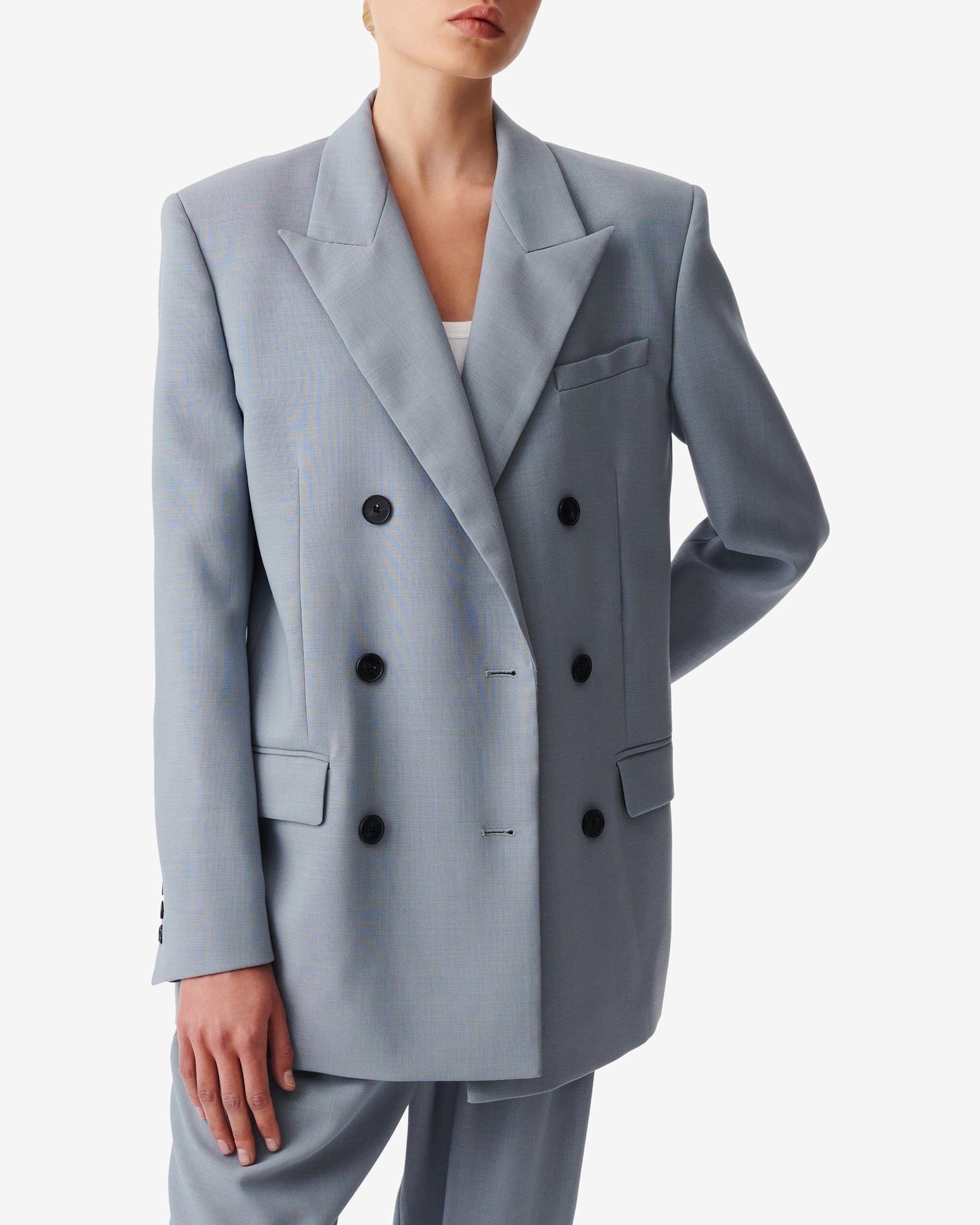 Pietra wool blazer - Stone Blue