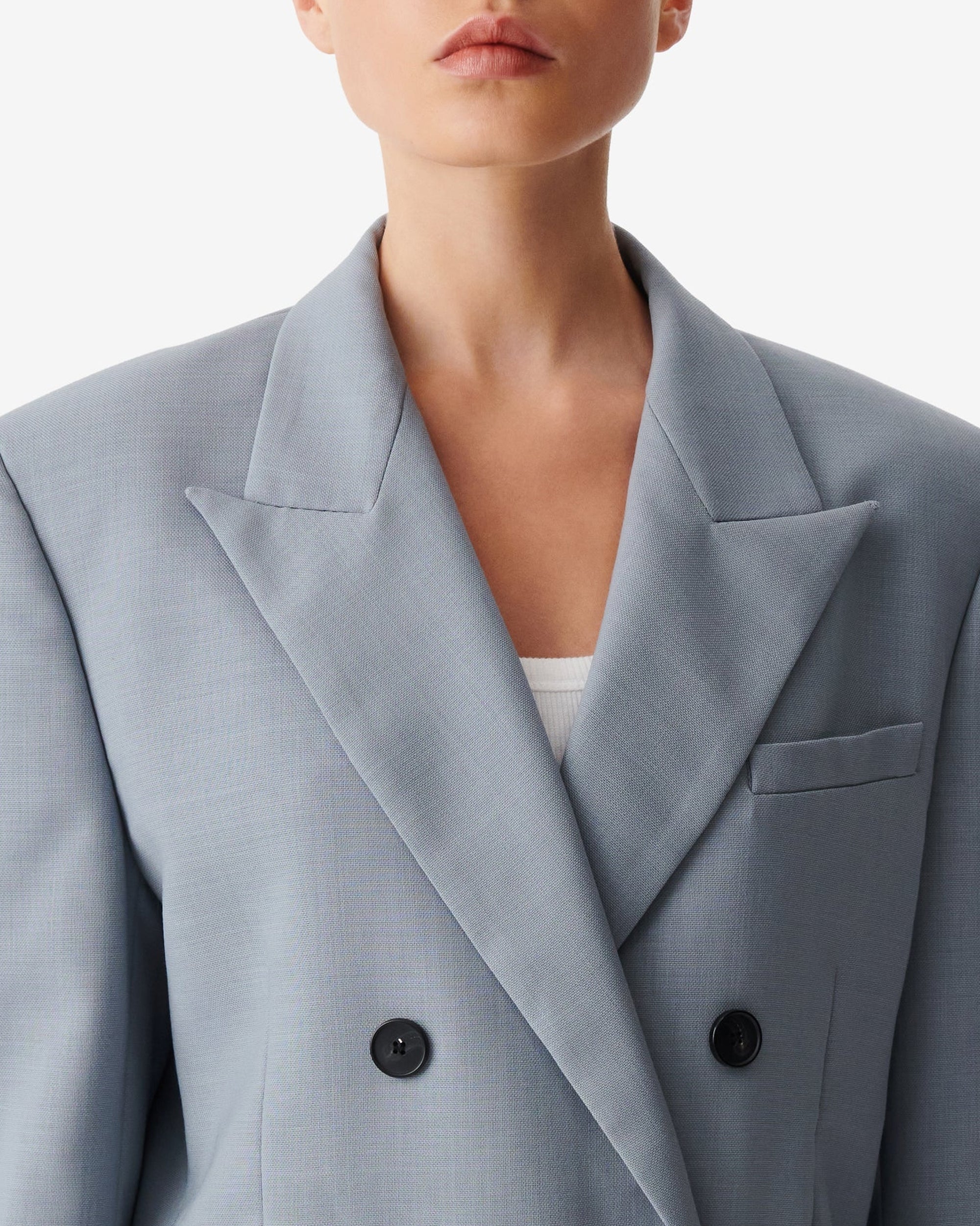 Pietra wool blazer - Stone Blue