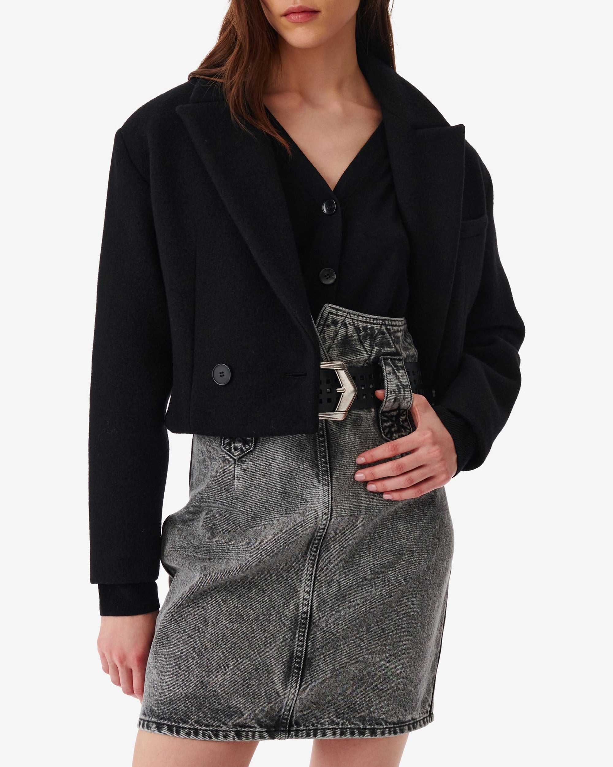 Ronnie wool jacket - Black