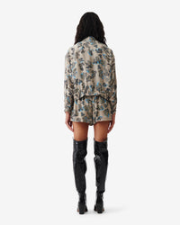 Somia jacket in silk blend - Beige Multico