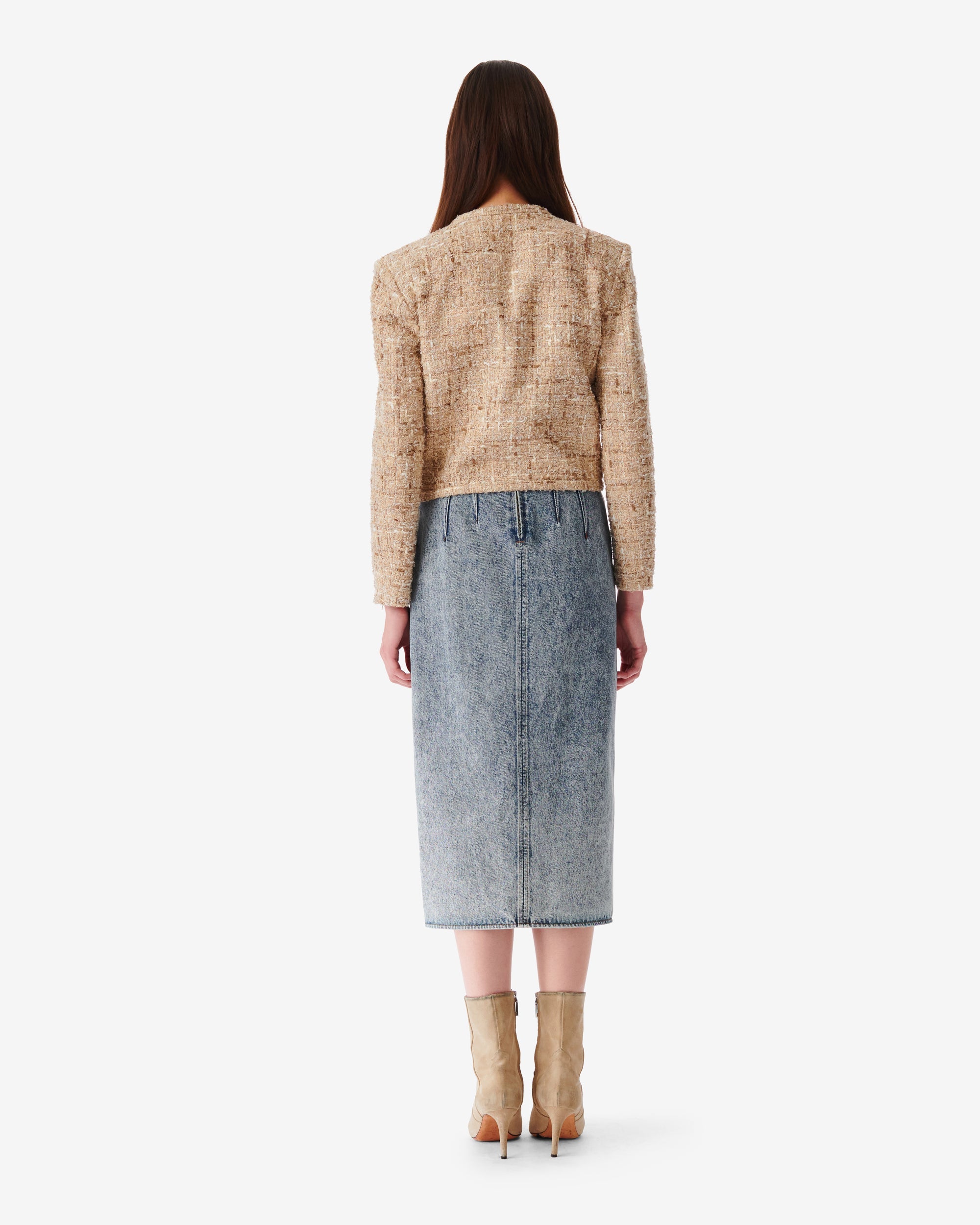 Togo tweed jacket - Mixed Beige