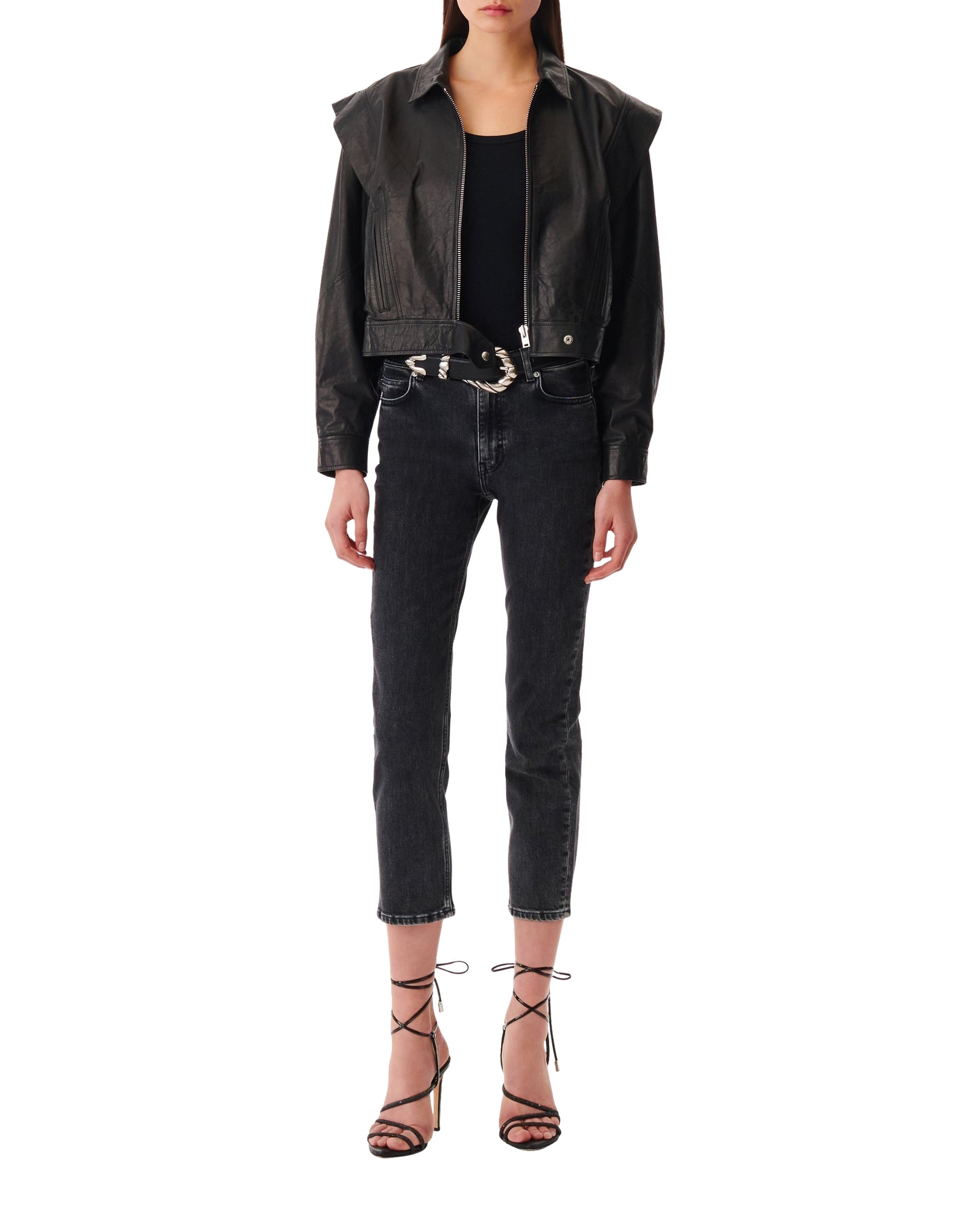 Fabia leather biker jacket - Black