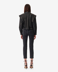 Fabia leather biker jacket - Black