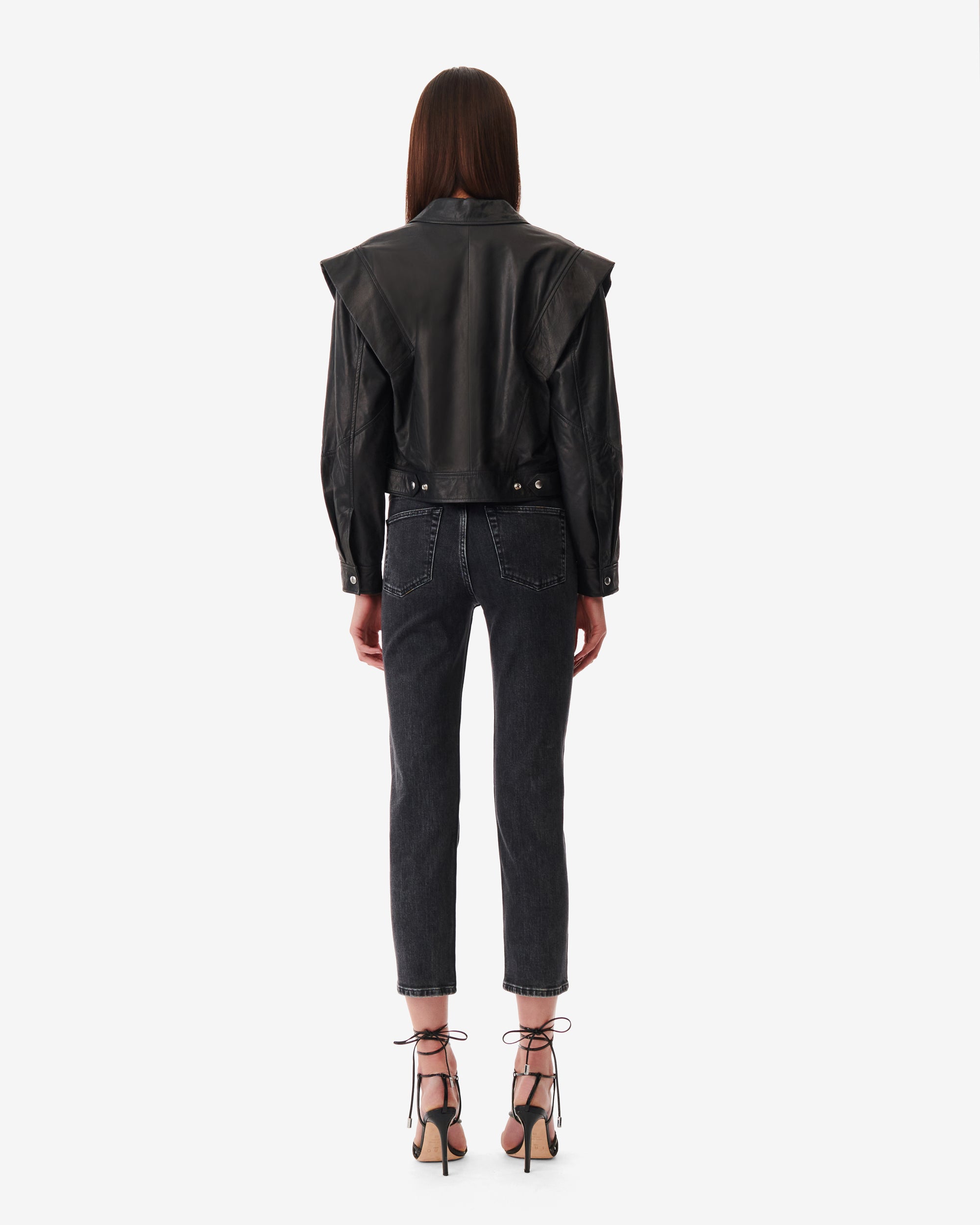 Fabia leather biker jacket - Black