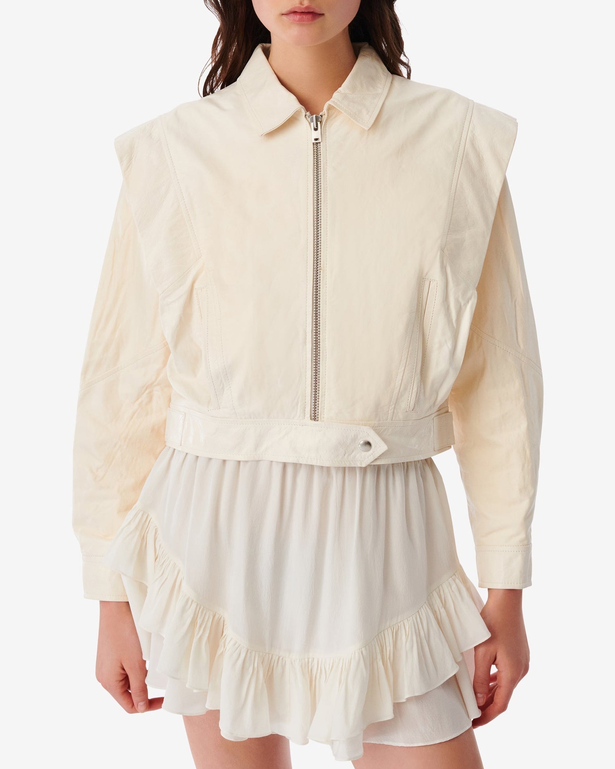 Fabia leather jacket - Natural White