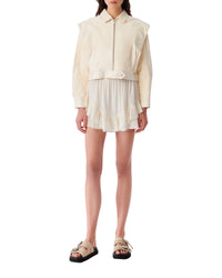 Fabia leather jacket - Natural White