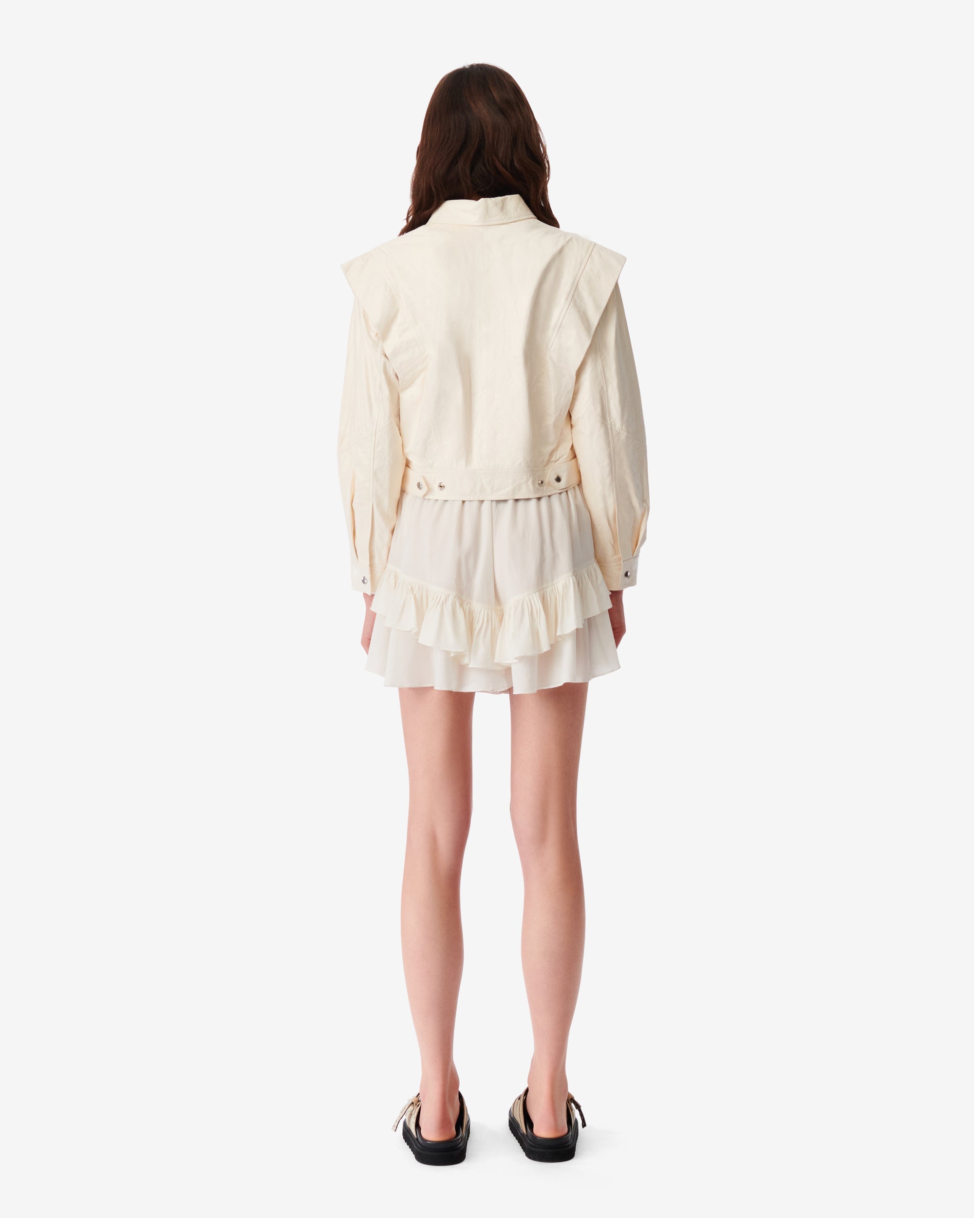 Fabia leather jacket - Natural White