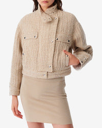 Farrah biker jacket - Mixed Beige