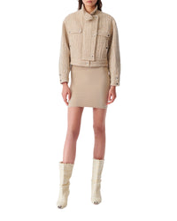 Farrah biker jacket - Mixed Beige