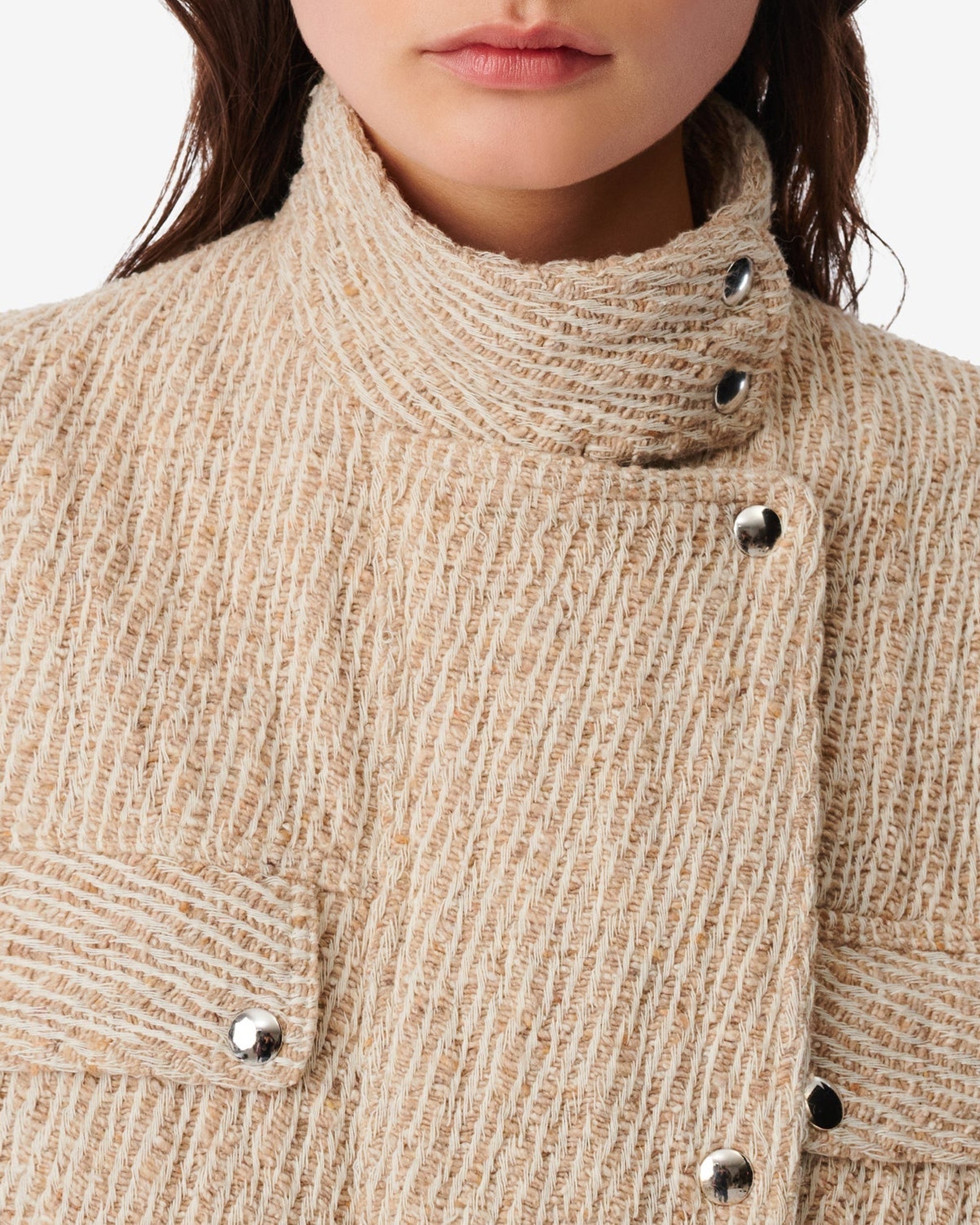 Farrah biker jacket - Mixed Beige