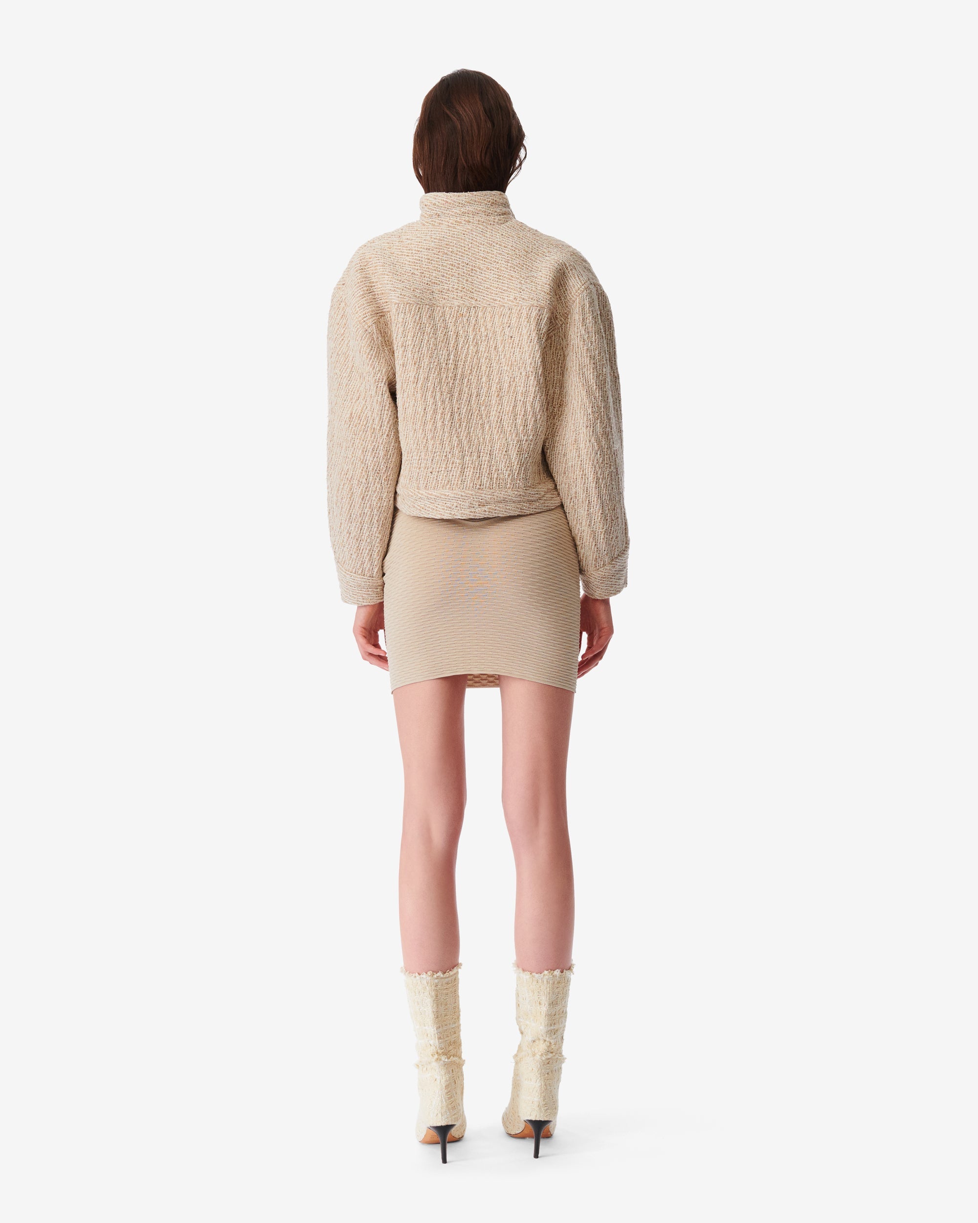 Farrah biker jacket - Mixed Beige