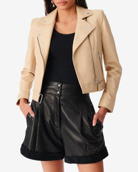 Perfecto Kolmar in leather - Light Beige