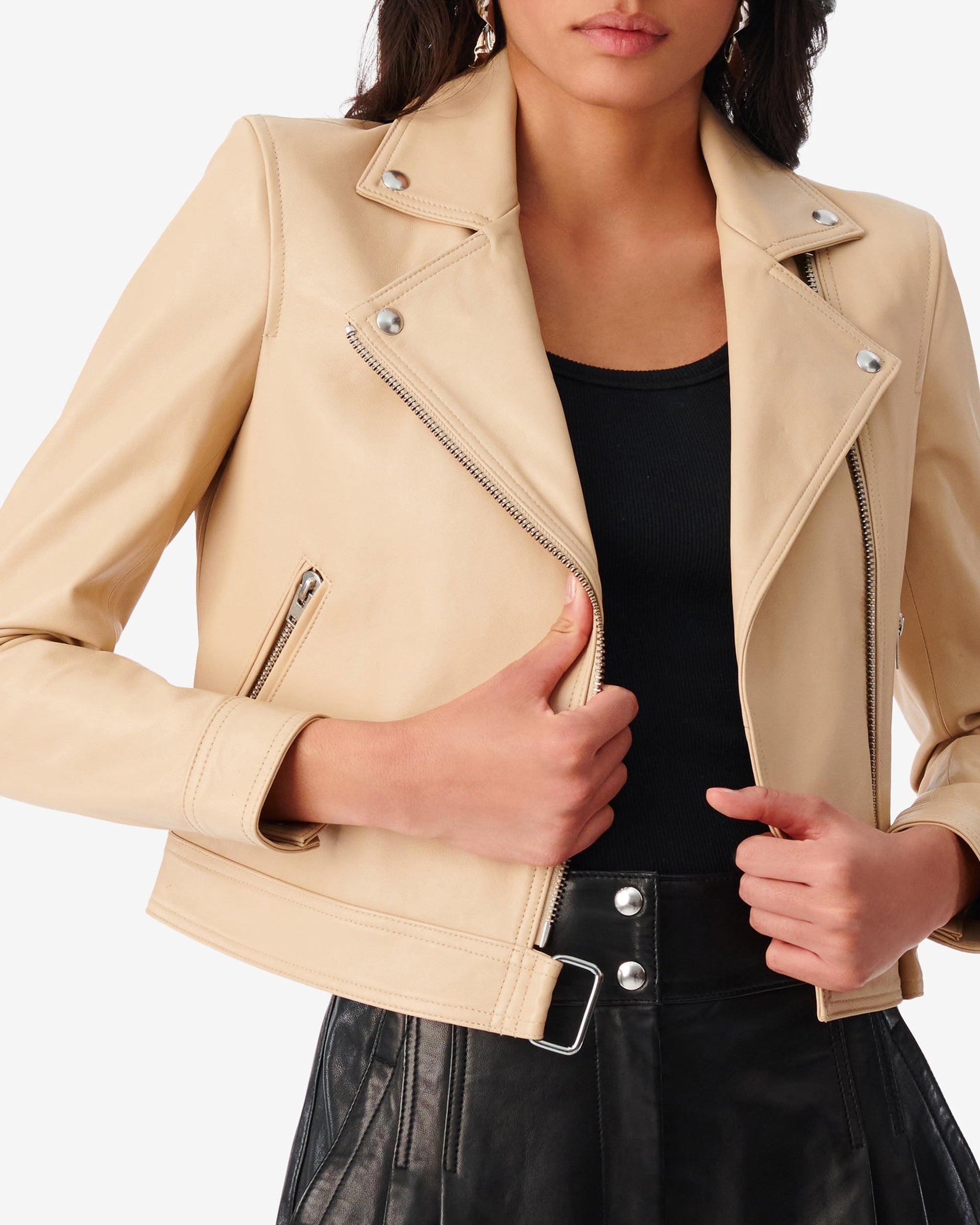 Perfecto Kolmar in leather - Light Beige