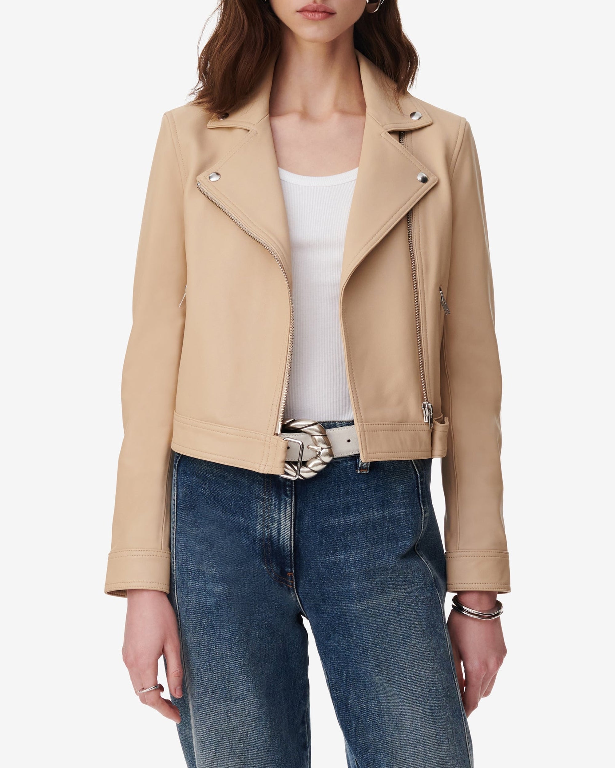 Perfecto Kolmar in leather - Light Beige