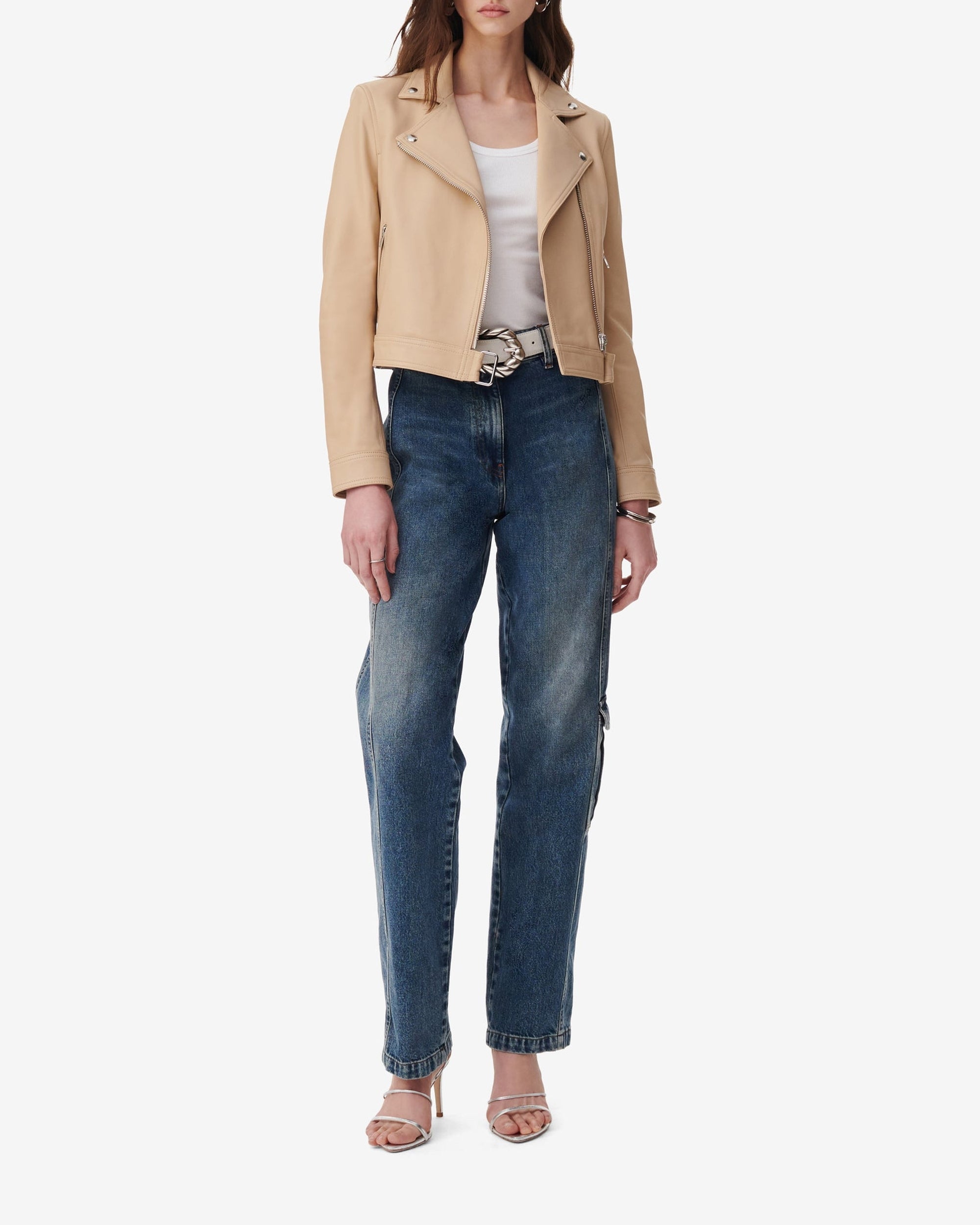 Perfecto Kolmar in leather - Light Beige