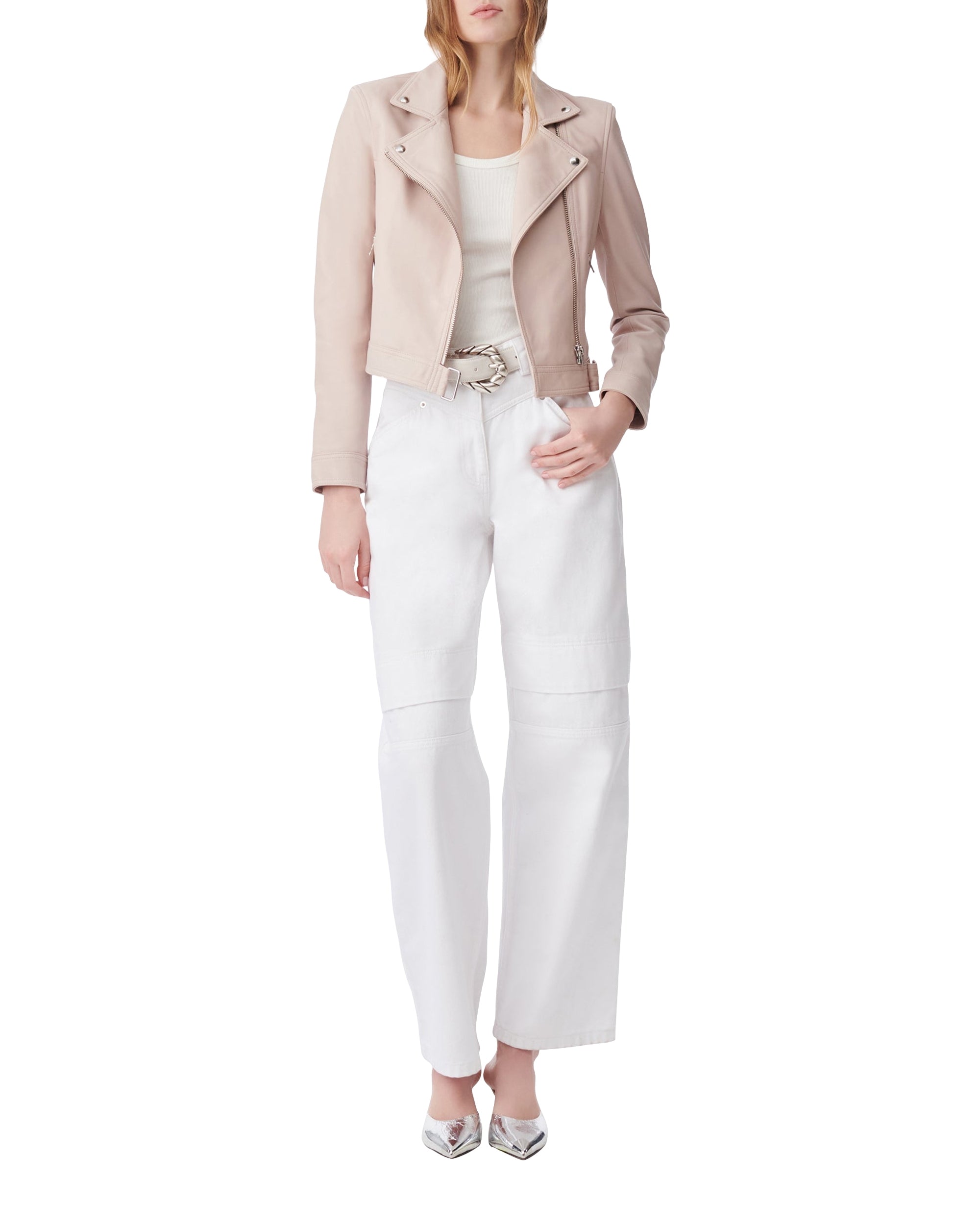 Perfecto Kolmar in leather - Pink Sand