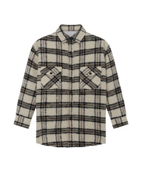 Bielo wool overshirt - Ecru & Black & Grey