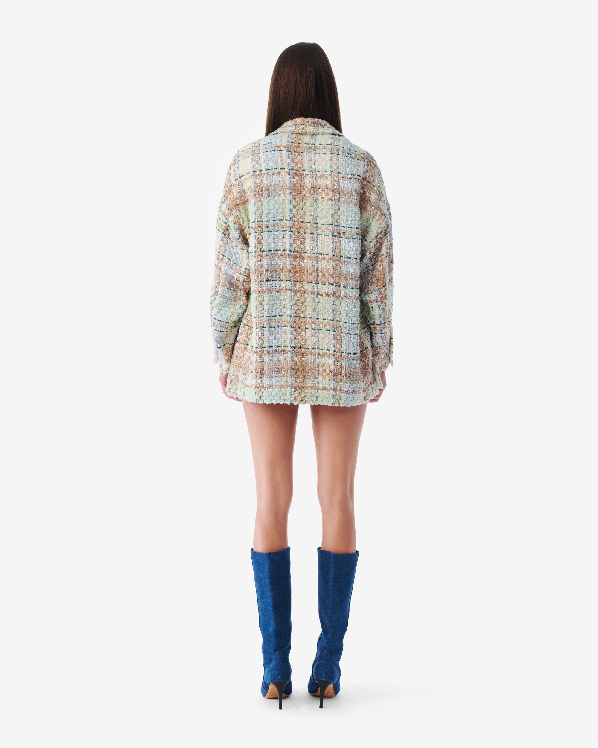 Maryse overshirt - Ecru & Blue