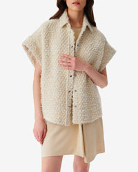 Santos wool sleeveless overshirt - Ecru
