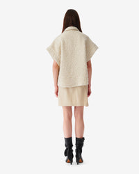 Santos wool sleeveless overshirt - Ecru