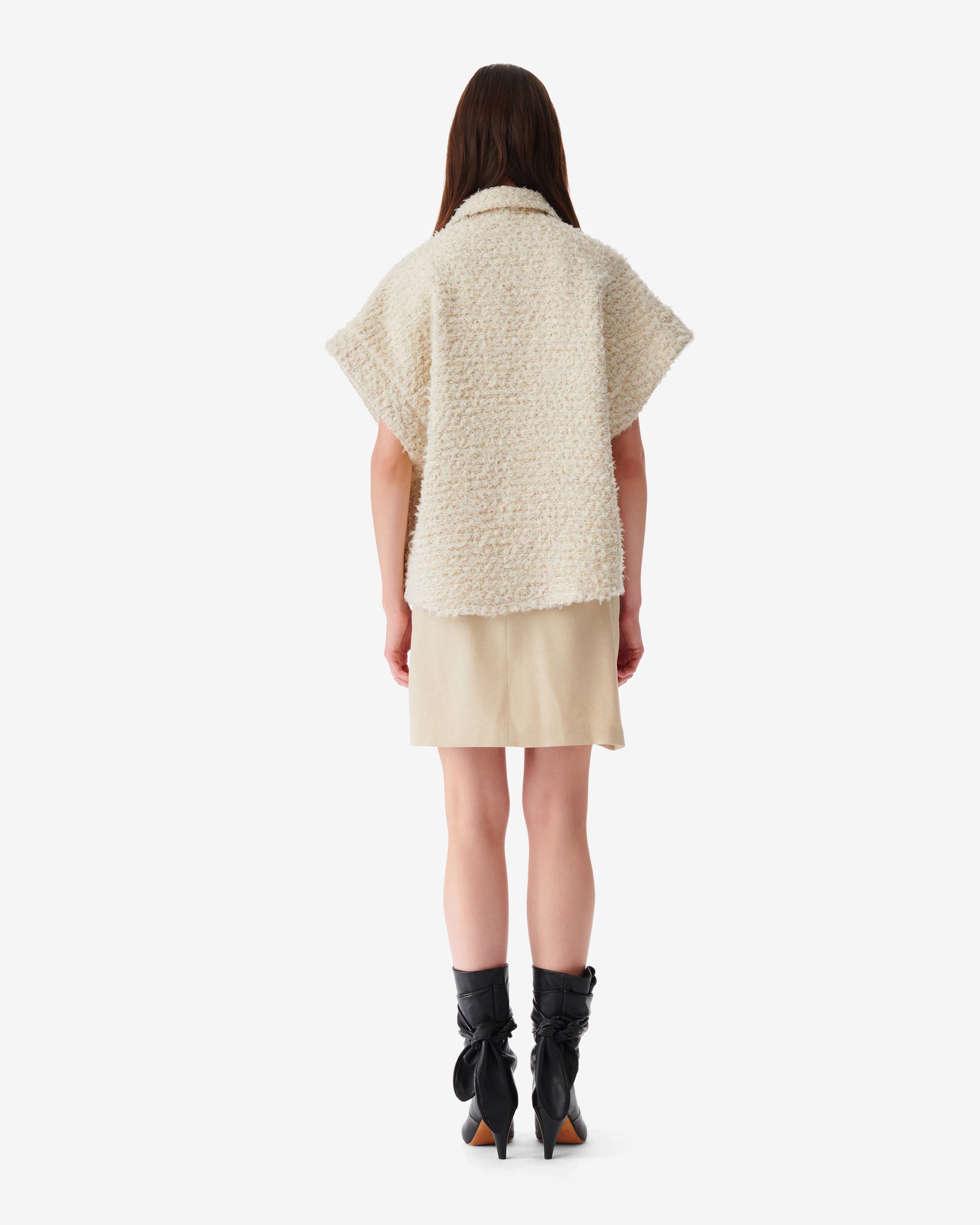 Santos wool sleeveless overshirt - Ecru