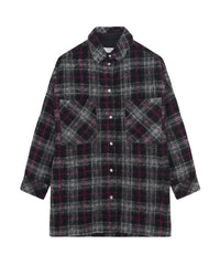 Teresa wool overshirt - Black & Fushia