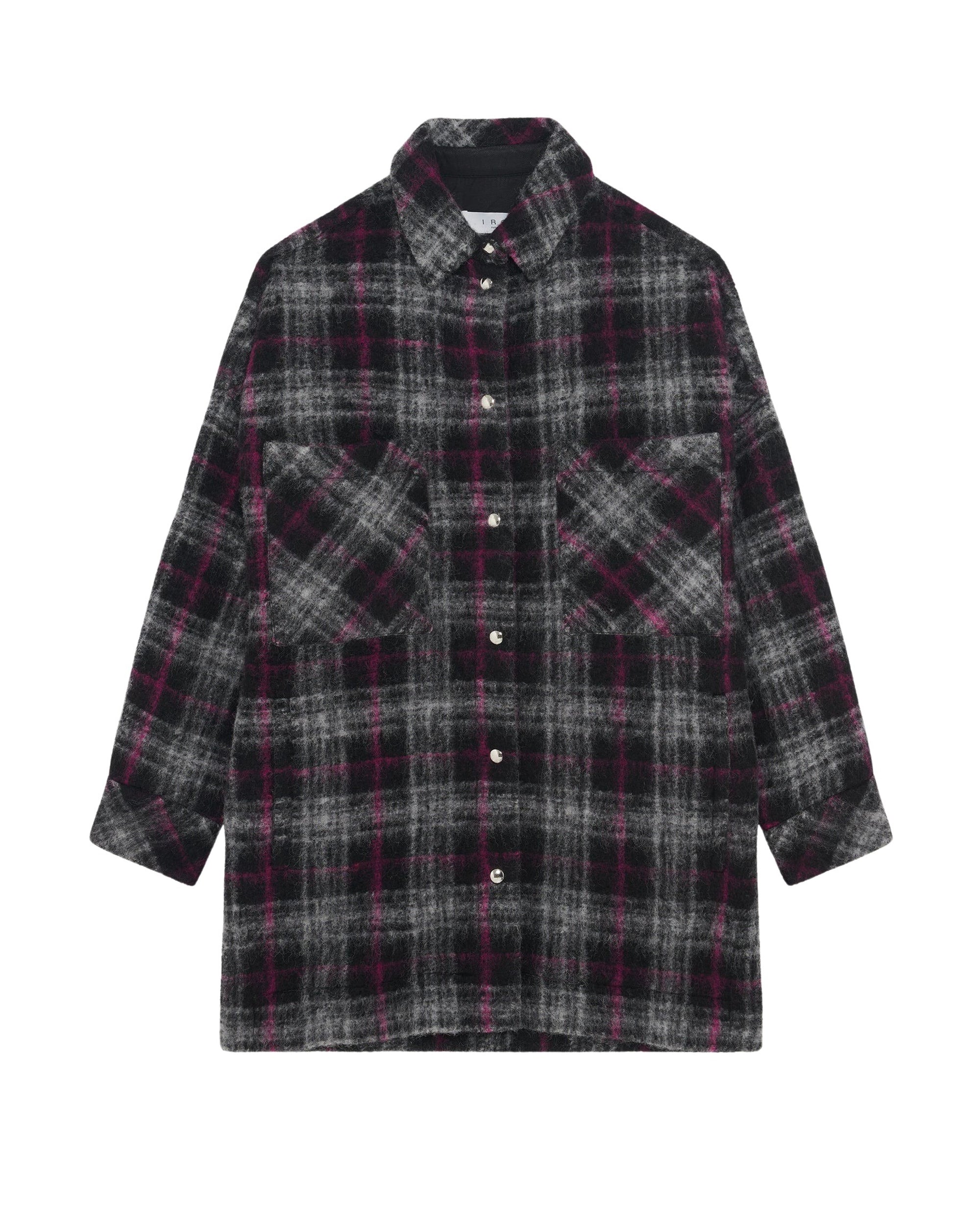Teresa wool overshirt - Black & Fushia