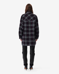 Teresa wool overshirt - Black & Fushia