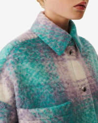 Valaria wool overshirt - Green & Purple