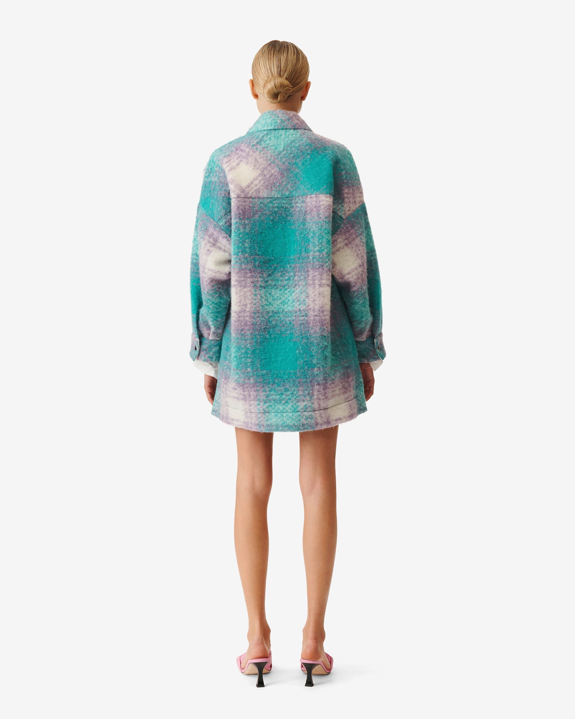 Valaria wool overshirt - Green & Purple