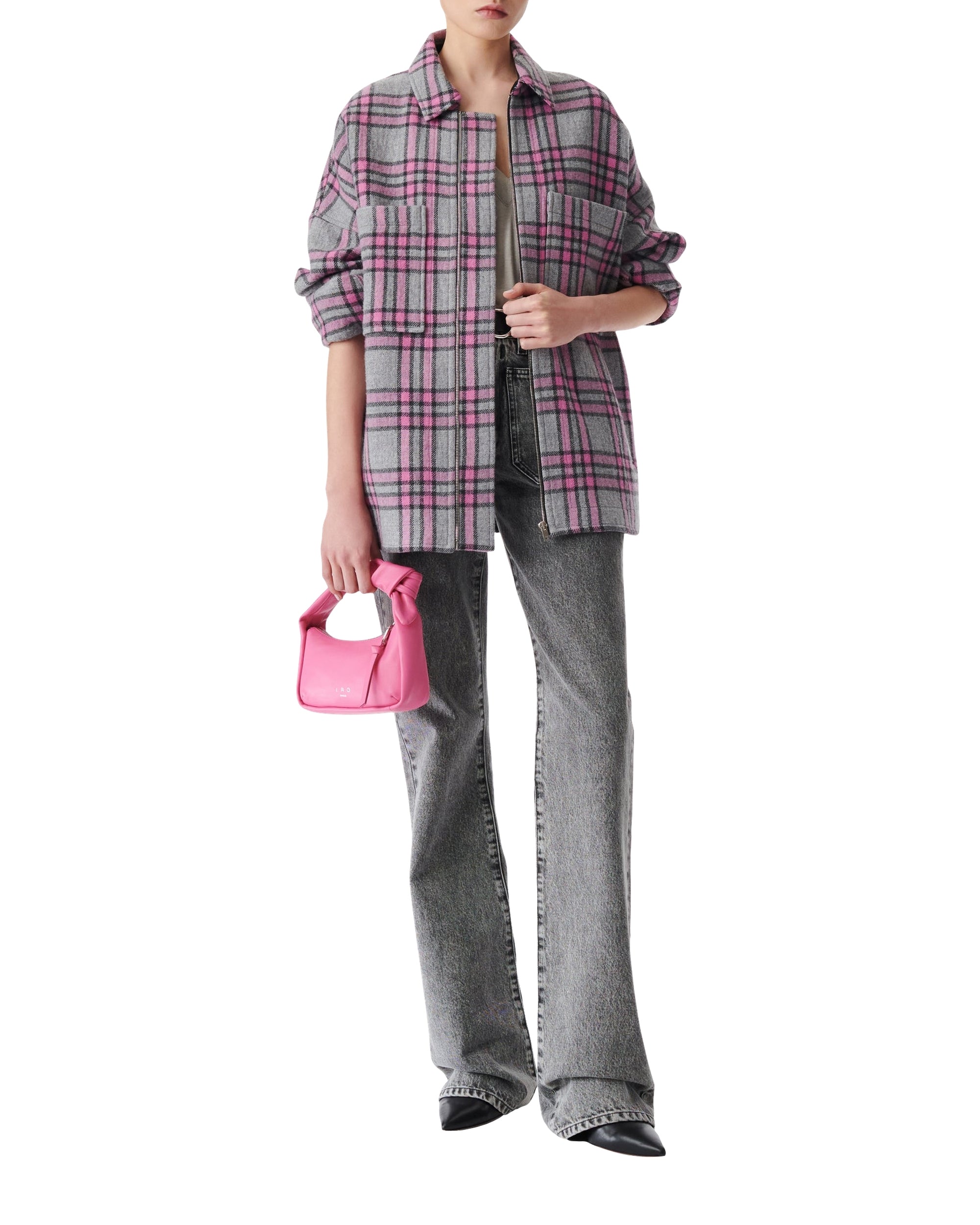 Wesina wool overshirt - Grey & Pink