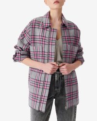 Wesina wool overshirt - Grey & Pink