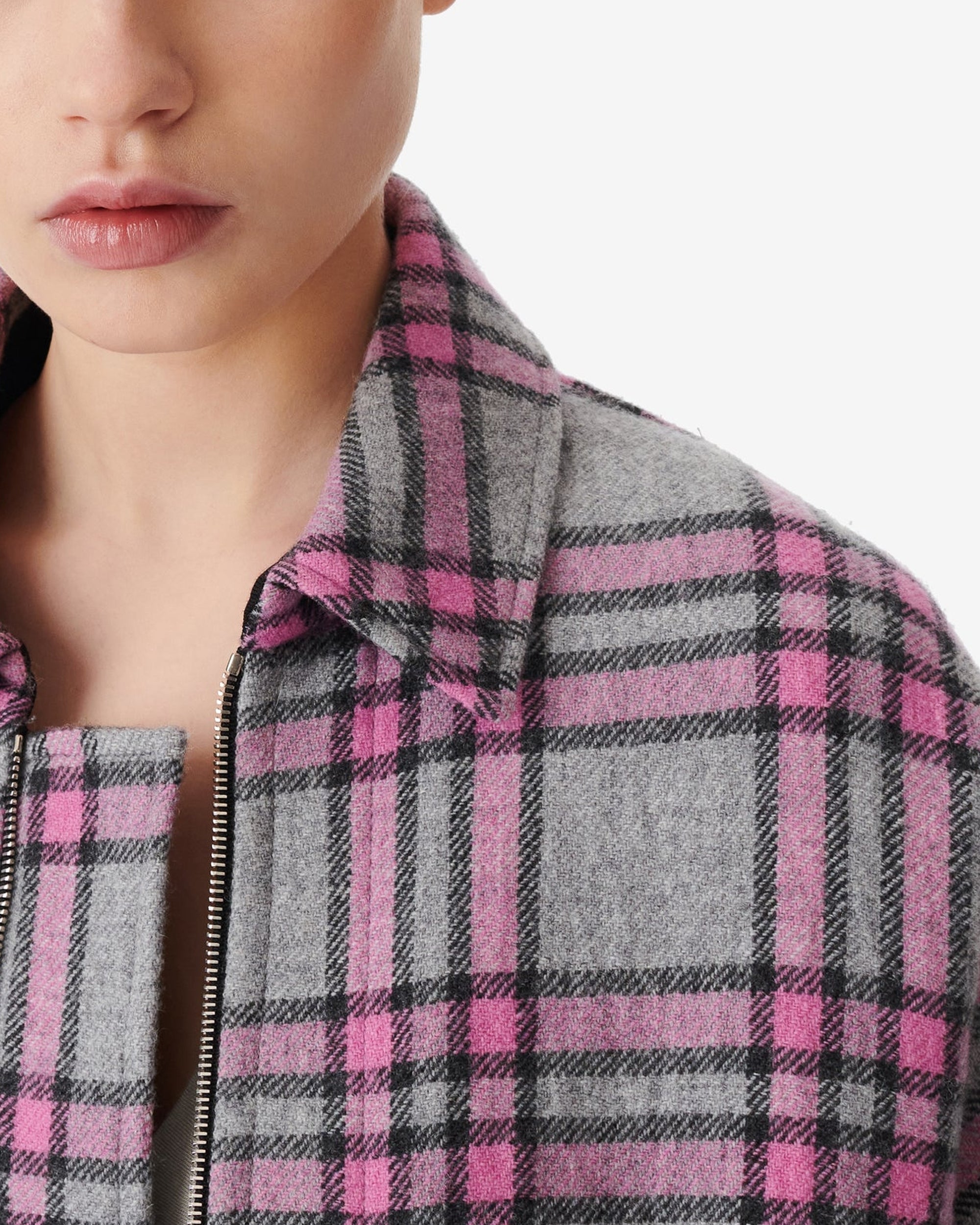 Wesina wool overshirt - Grey & Pink
