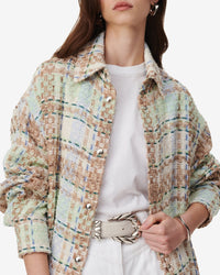 Yeo Coat - Ecru & Blue