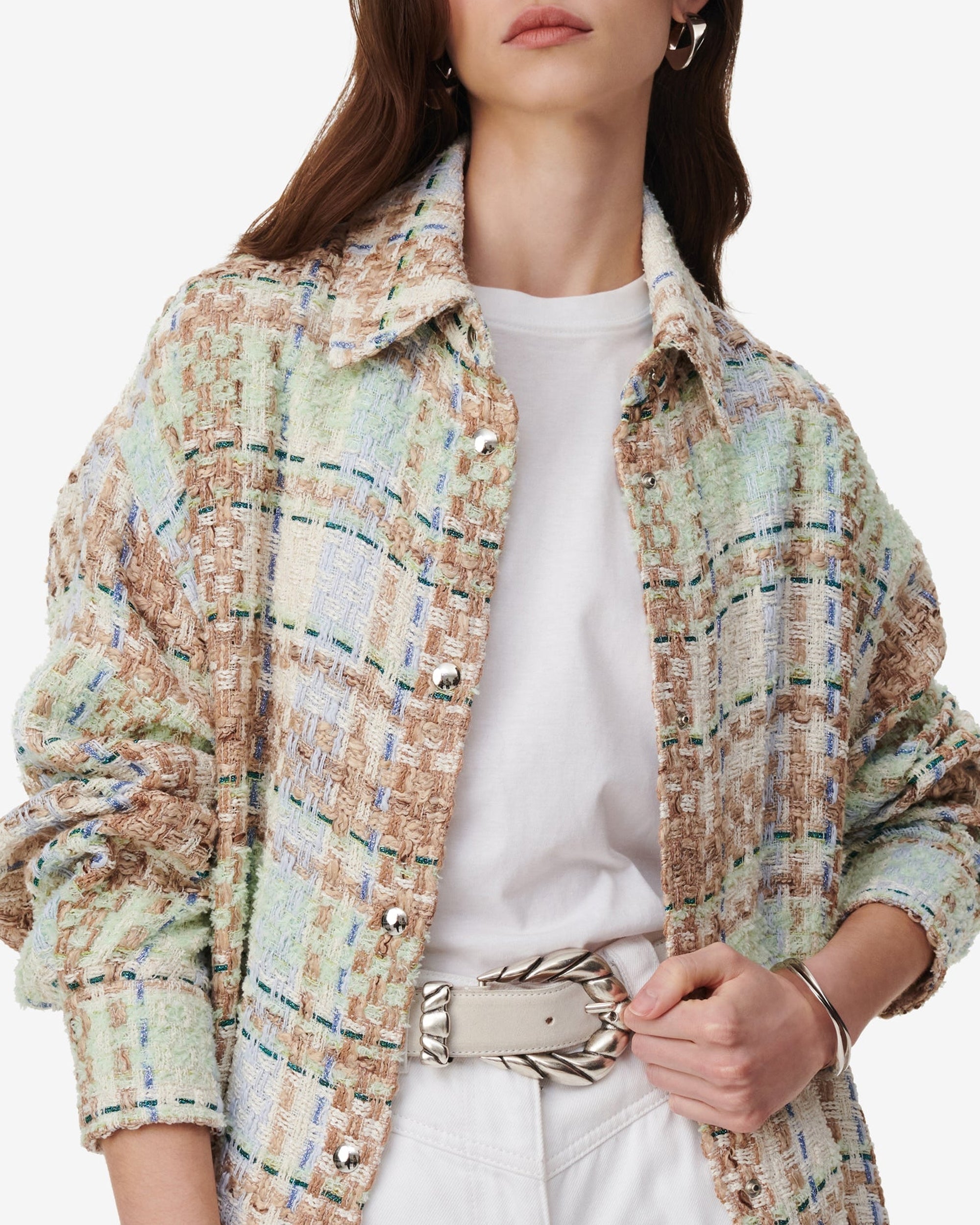 Yeo Coat - Ecru & Blue
