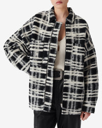 Zachary wool overshirt - Black & Ecru