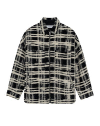 Zachary wool overshirt - Black & Ecru