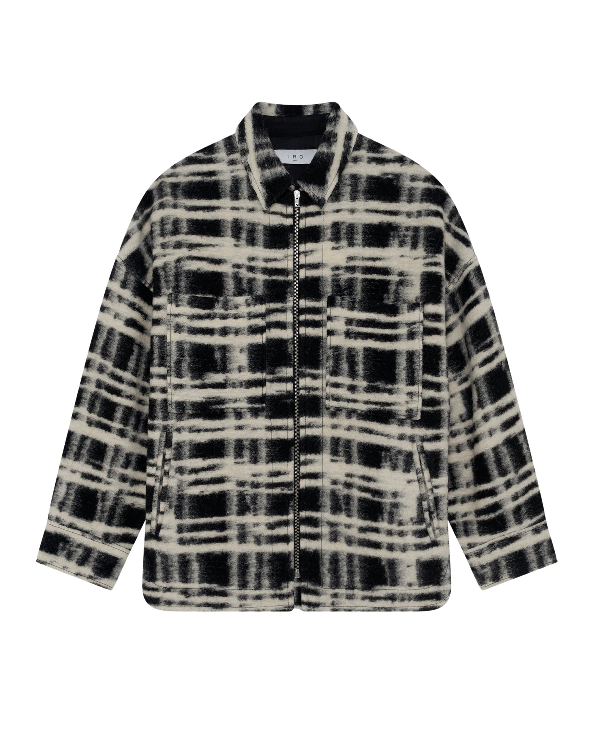 Zachary wool overshirt - Black & Ecru