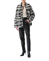 Zachary wool overshirt - Black & Ecru