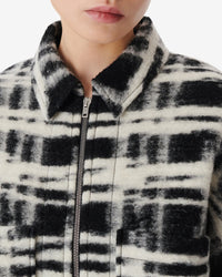 Zachary wool overshirt - Black & Ecru