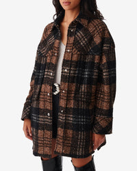 Zahi wool overshirt - Black & Brown
