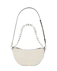 Arc Xl Fur leather shoulder bag - Beige & Black
