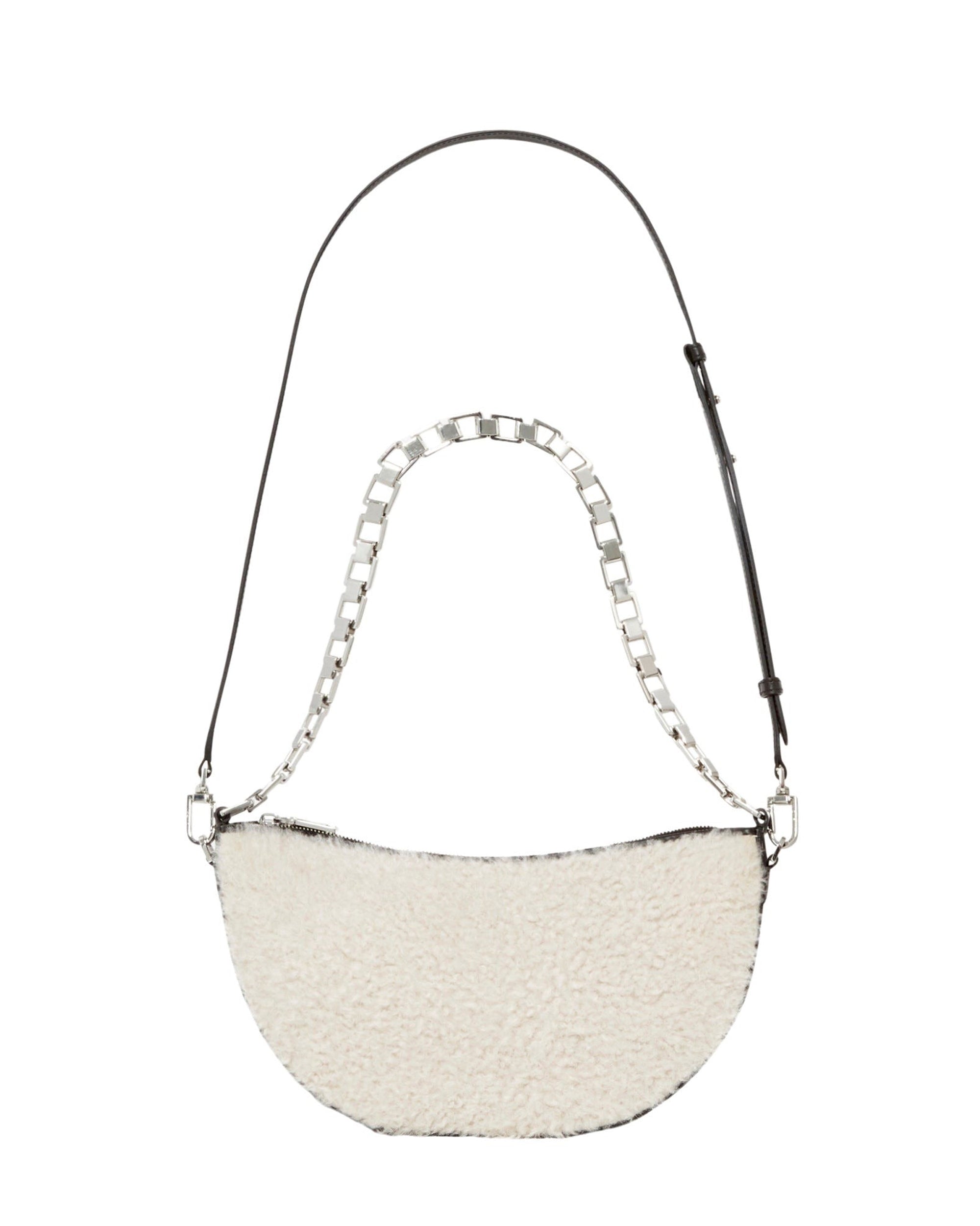 Arc Xl Fur leather shoulder bag - Beige & Black