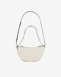 Arc Xl Fur leather shoulder bag - Beige & Black