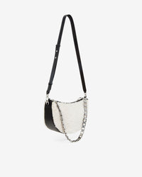 Arc Xl Fur leather shoulder bag - Beige & Black