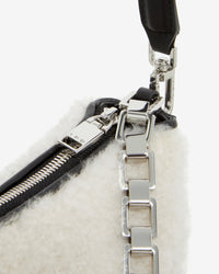 Arc Xl Fur leather shoulder bag - Beige & Black